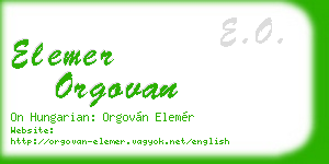 elemer orgovan business card